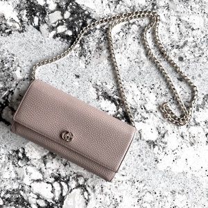 Authentic GUCCI Marmont {blush} leather wallet WOC